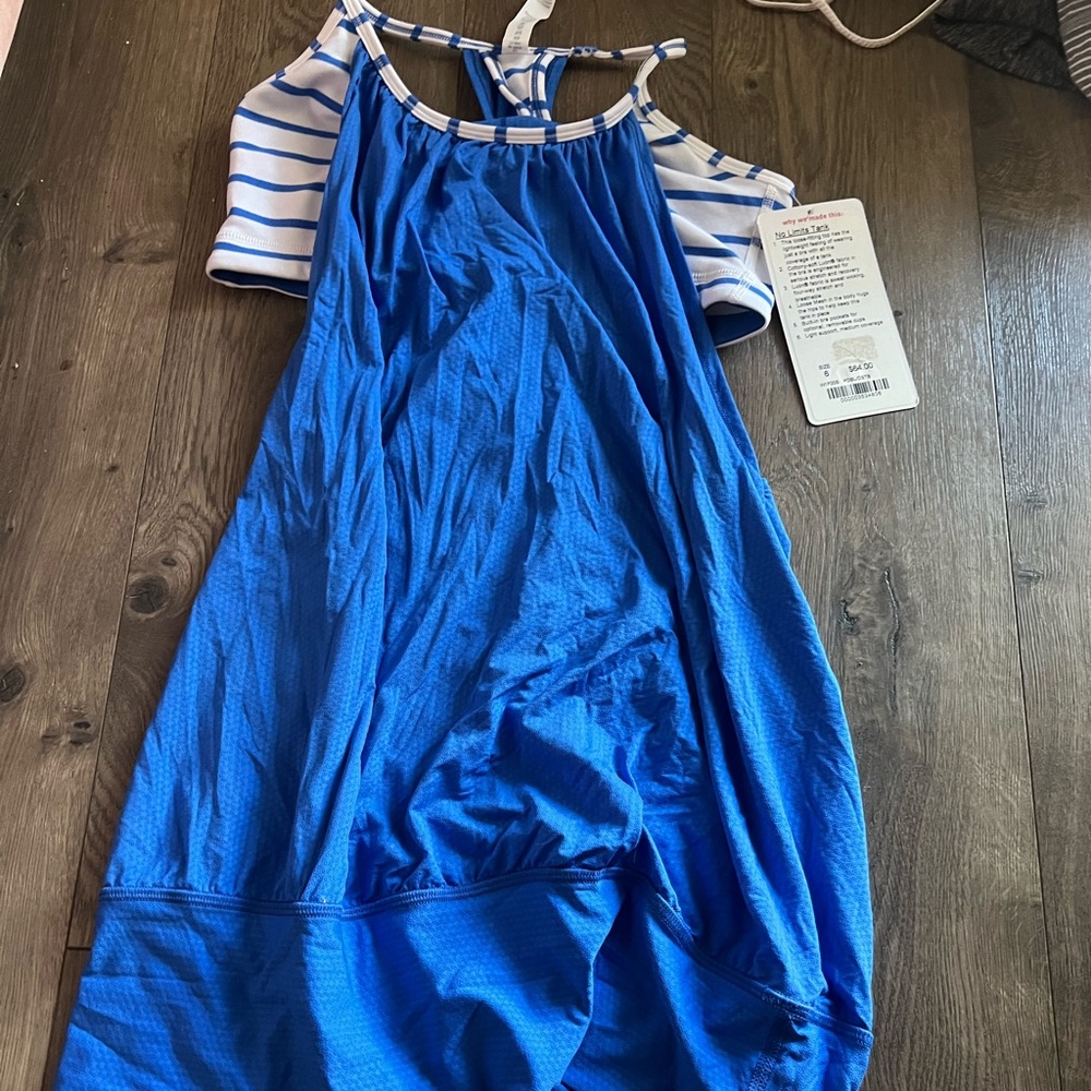 Lululemon Athletica Blue and White Women's Top